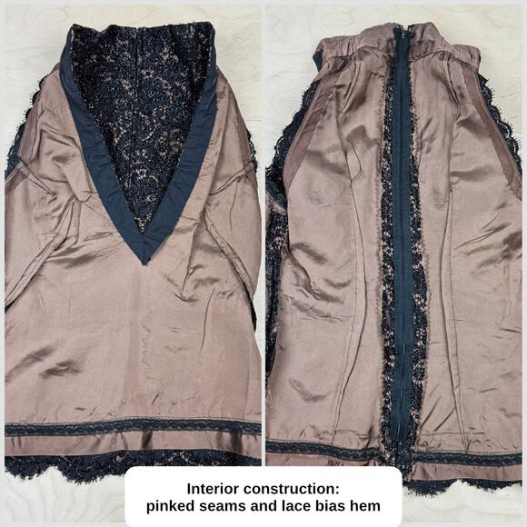 Vintage 1970s Black Floral Lace Overlay Sleeveless V-Neck Top - Picture 6 of 8